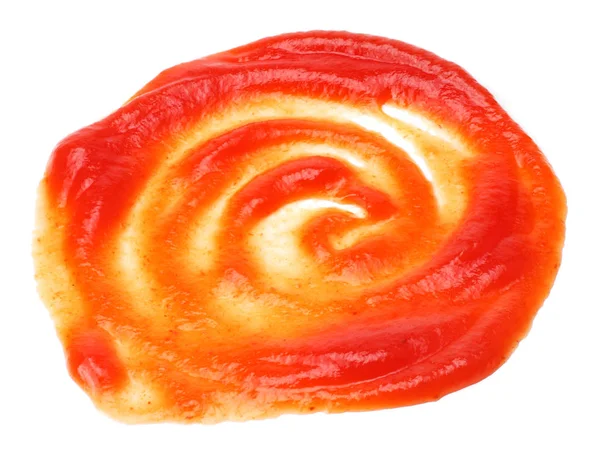 Κόκκινο κέτσαπ πιτσιλιές που απομονώνονται σε λευκό — Φωτογραφία Αρχείου