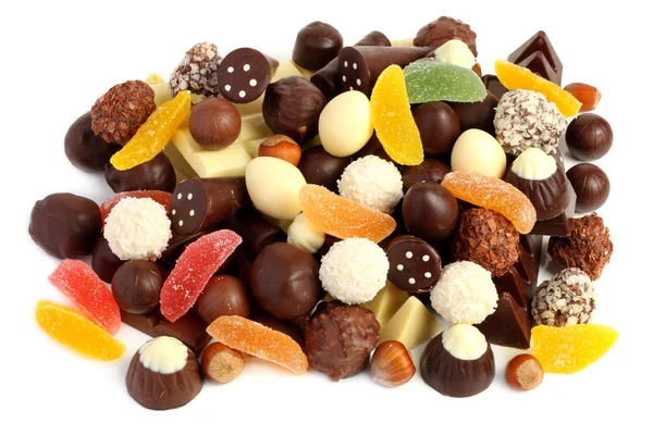 çikolata şekerleme şeker karışımı beyaz izole