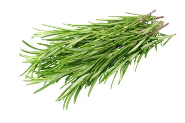 Biberiye yaprakları beyaz arka planda izole edilmiş. Biberiye demeti 