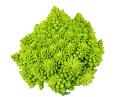 Romanesco brokoli beyaz arka planda izole edilmiş. Roma karnabaharı. 