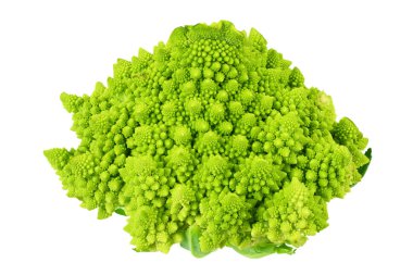 Romanesco brokoli beyaz arka planda izole edilmiş. Roma karnabaharı. 
