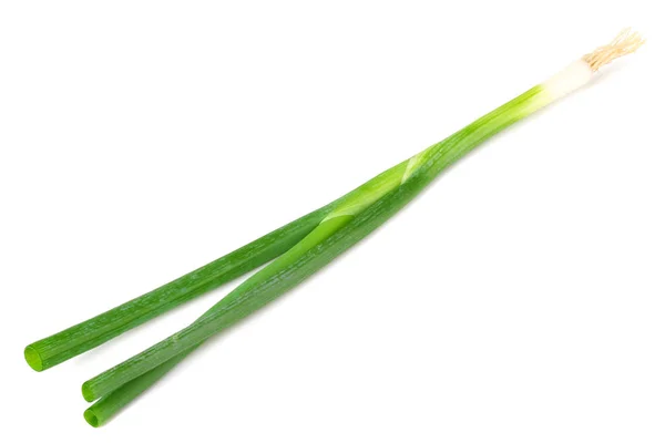 Зелена цибуля ізольована на білому тлі — стокове фото
