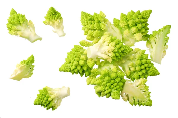 Romanesco broccoli isolated on white background. Roman cauliflower. top view — Stock Photo, Image