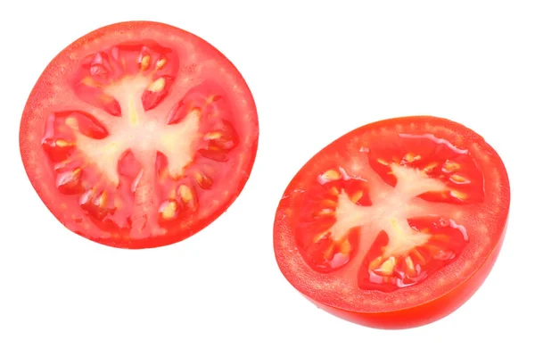 Slices of tomato isolated on a white background top view — Stock Photo, Image
