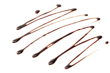 Beyaz arka planda izole edilmiş çikolata sosu. çikolata dalgası 