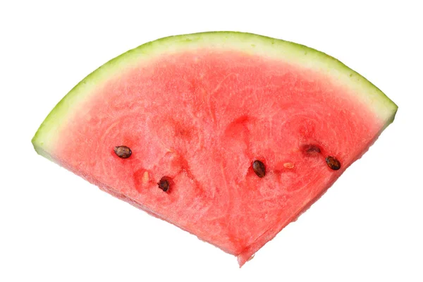 Skivad mogen vattenmelon isolerad på vit bakgrund. ovanifrån — Stockfoto