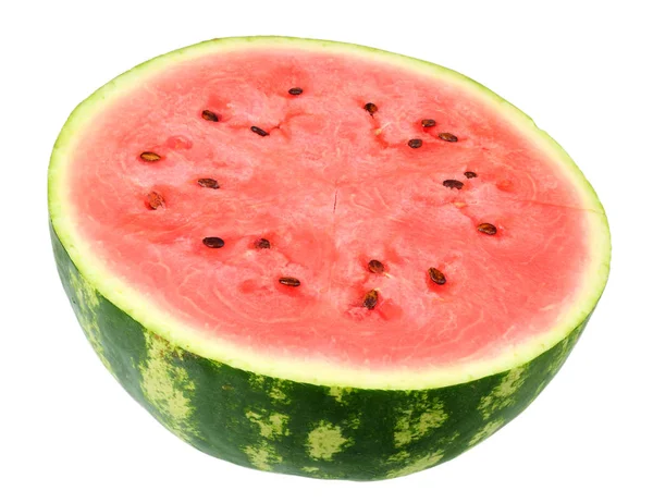 Halv vattenmelon isolerad på vit bakgrund — Stockfoto