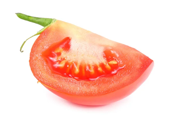 Tomatenscheibe isoliert auf weißem Hintergrund — Stockfoto