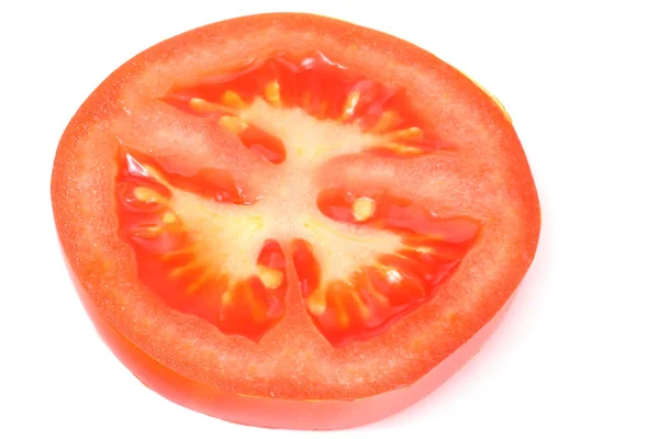Slice of tomato isolated on white background — Stock Photo, Image