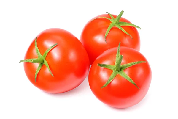 Νωπές ντομάτες απομονωμένες σε λευκό φόντο — Φωτογραφία Αρχείου