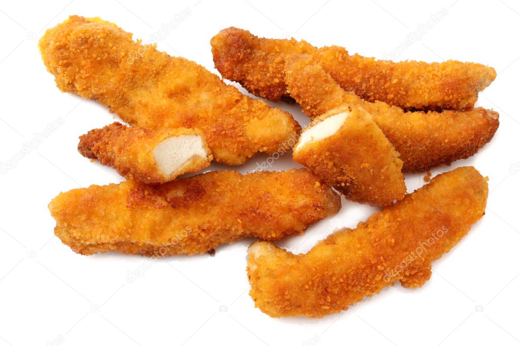 Chicken nuggets isolated on white background. fast food 