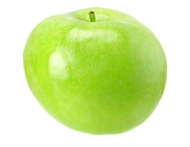 Yeşil elma beyaz arka planda izole edilmiş. bir elma