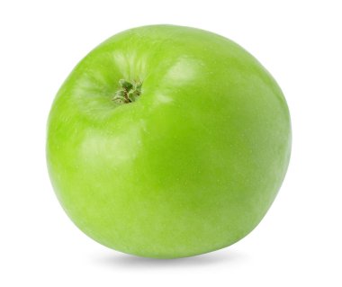 Yeşil elma beyaz arka planda izole edilmiş. bir elma