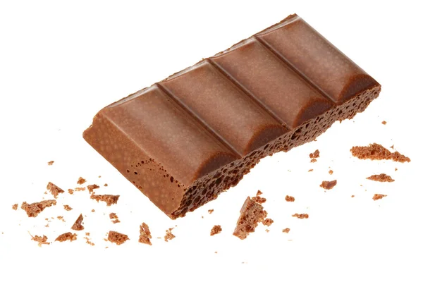 Doces Chocolate Leite Poroso Doces Isolados Fundo Branco — Fotografia de Stock