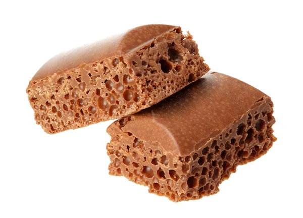 Caramelle Cioccolato Latte Poroso Dolci Isolati Sfondo Bianco — Foto Stock
