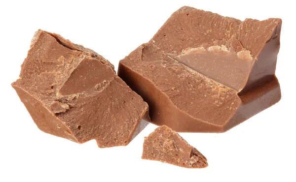 Popraskané Mléčné Čokoládové Bonbóny Izolované Bílém Pozadí — Stock fotografie