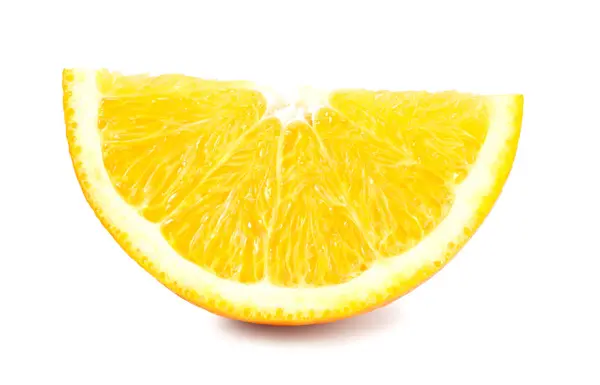 Зріз Апельсина Ізольований Білому Тлі — стокове фото
