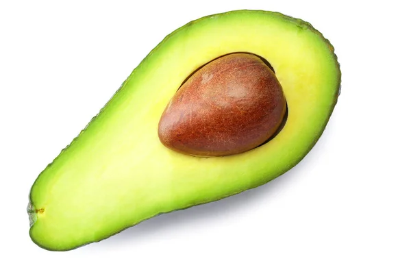 Avocado Tagliato Fresco Isolato Sfondo Bianco Vista Dall Alto — Foto Stock