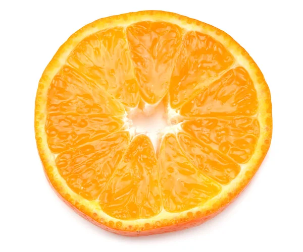 Fruta Naranja Rodajas Aislada Sobre Fondo Blanco Vista Superior — Foto de Stock