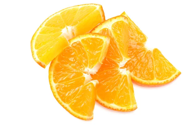 Gesneden Sinaasappel Fruit Geïsoleerd Witte Achtergrond Bovenaanzicht — Stockfoto