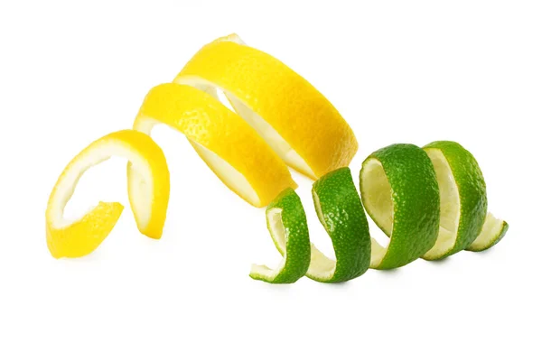 Fresh Lemon Peel Isolated White Background Healthy Food — Stock Photo, Image