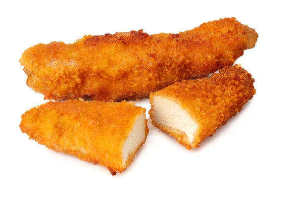 Kawałki Kurczaka Izolowane Białym Tle Fast Food — Zdjęcie stockowe