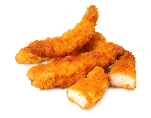 Nuggets Pollo Aislados Sobre Fondo Blanco Comida Rápida —  Fotos de Stock