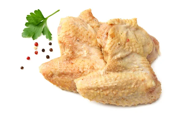 Raw Chicken Wings Isolated White Background Top View — Stock Photo, Image