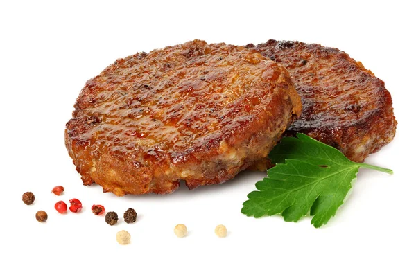 白を基調としたスパイスのグリルバーガー肉 — ストック写真