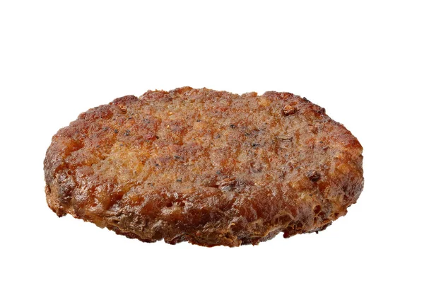 Carne Hambúrguer Recém Grelhada Isolada Fundo Branco Vista Superior — Fotografia de Stock