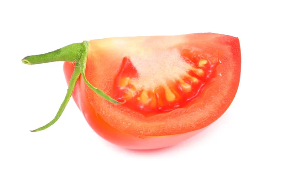 Skiva Tomat Isolerad Vit Bakgrund — Stockfoto