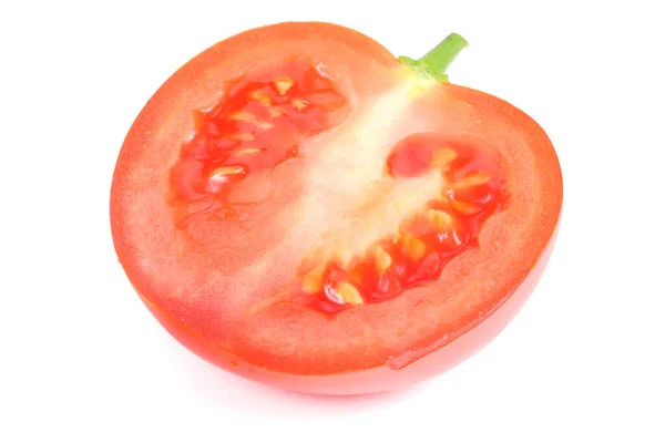 Tomatenscheibe Isoliert Auf Weißem Hintergrund — Stockfoto