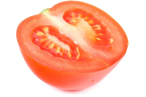 Tomatenscheibe Isoliert Auf Weißem Hintergrund — Stockfoto