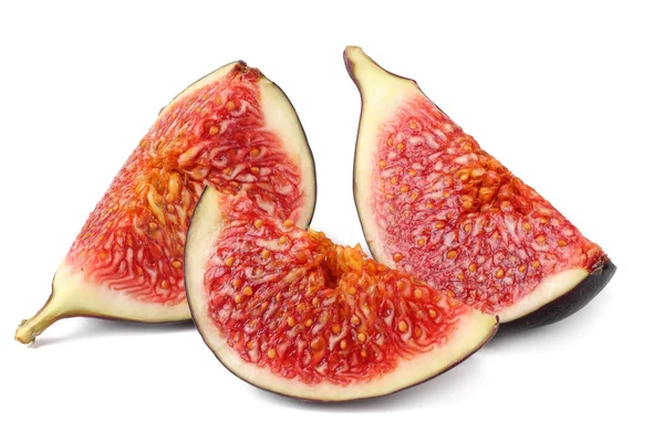 Fig Frukt Med Skuren Skiva Isolerad Vit Bakgrund — Stockfoto