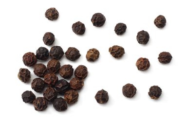 Beyaz arka planda karabiber izole edilmiş. en üstteki görünüm