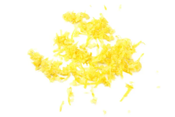Lemon Zest Isolated White Background Healthy Food — Stock Photo, Image