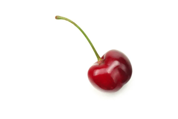 Red Cherry Isolated White Background Top View — Stock Photo, Image