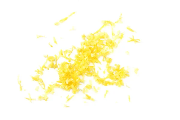 Lemon Zest Isolated White Background Healthy Food — Stock Photo, Image