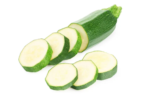 Verse Groene Courgettes Geïsoleerd Witte Achtergrond — Stockfoto