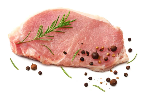 Rohes Schweinefleisch Isoliert Auf Weißem Hintergrund — Stockfoto