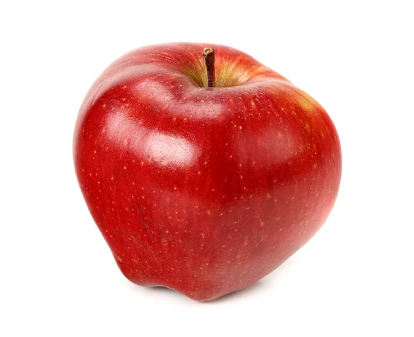 Une Pomme Rouge Isolée Sur Fond Blanc — Photo