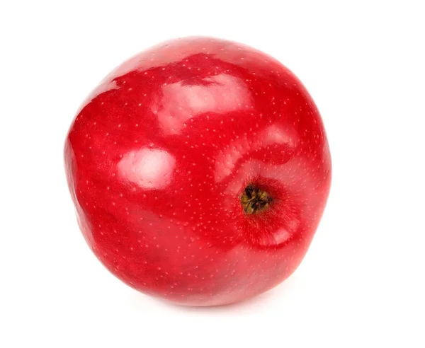 Beyaz Arka Plan Üzerinde Izole Bir Kırmızı Elma — Stok fotoğraf