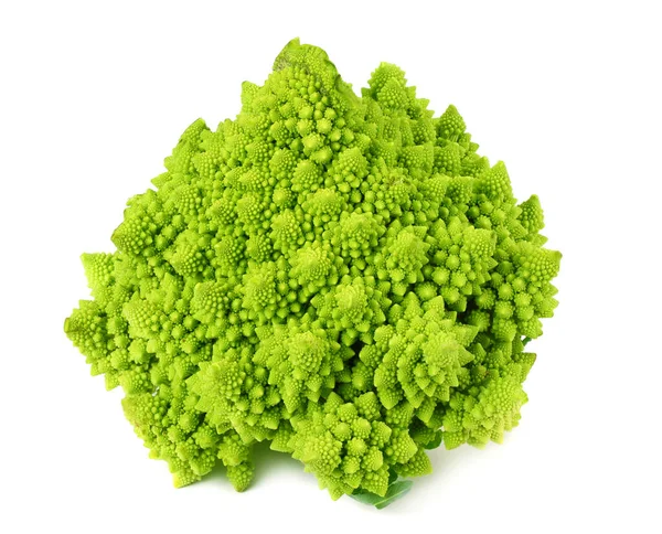 Romanesco Broccoli Geïsoleerd Witte Achtergrond Romeinse Bloemkool — Stockfoto