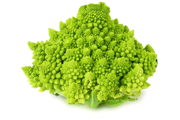Broccoli Romanesco Isolati Fondo Bianco Cavolfiore Romano — Foto Stock