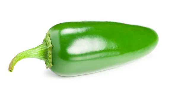 Jalapeño Paprika Isoliert Auf Weißem Hintergrund Grüne Chilischote Capsicum Annuum — Stockfoto