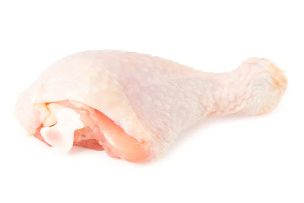 Cuisses Poulet Crues Isolées Sur Fond Blanc — Photo