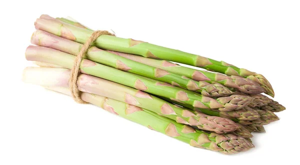 Verse Groene Asperges Geïsoleerd Witte Achtergrond — Stockfoto