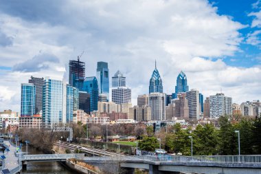 aerial from south street bridge of philadelphia pennsylvania abo clipart