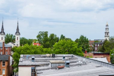 Tarihi Frederick, Maryland Carroll Creek Promena yakınındaki hava