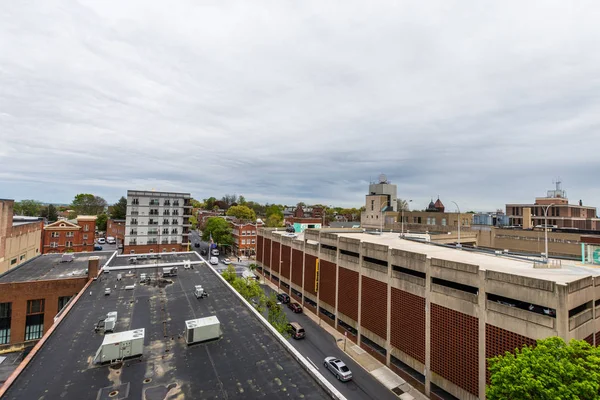 Aérea de Frederick Histórico, Maryland Cerca de Carroll Creek Promena — Foto de Stock